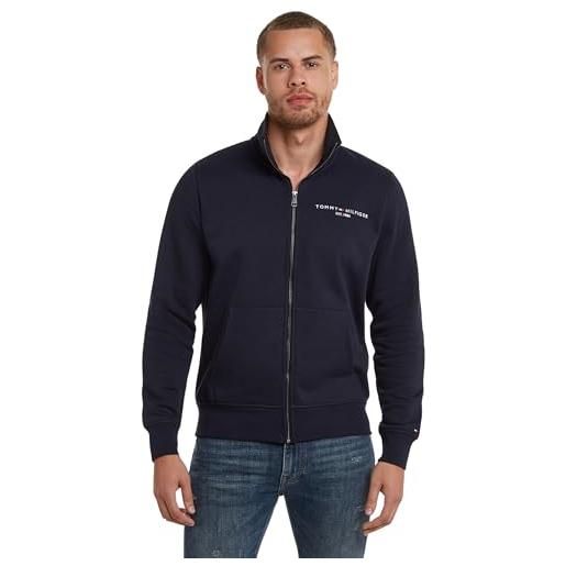 Tommy Hilfiger cardigan giacca in maglia con zip uomo tommy logo cerniera, nero (black), l