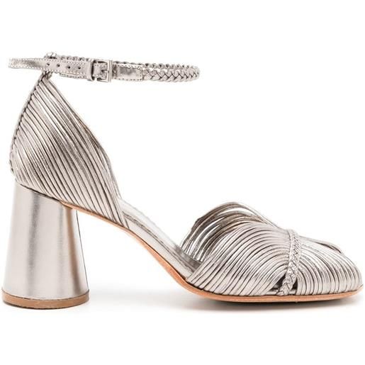Sarah Chofakian sandali twiggy metallizzati - argento