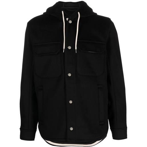 Emporio Armani giacca-camicia con cappuccio - nero