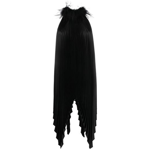 STYLAND abito corto con dettaglio di piume - nero