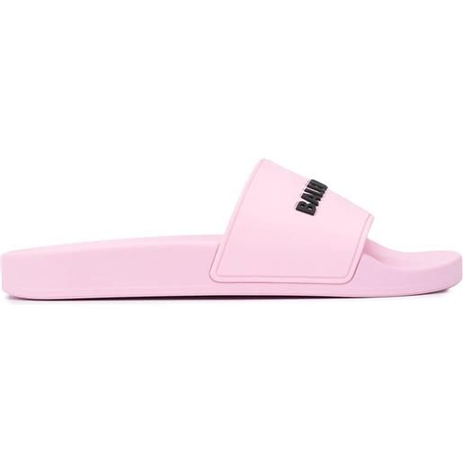 Balenciaga sandali slides con stampa - rosa