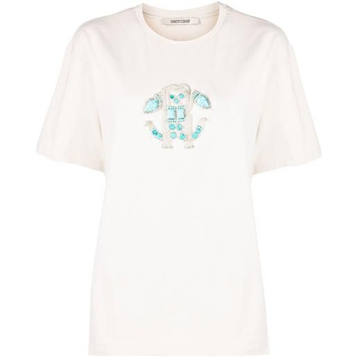 Roberto Cavalli t-shirt con decorazione - toni neutri