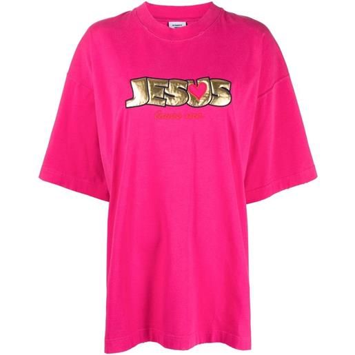 VETEMENTS t-shirt jesus love you oversize - rosa