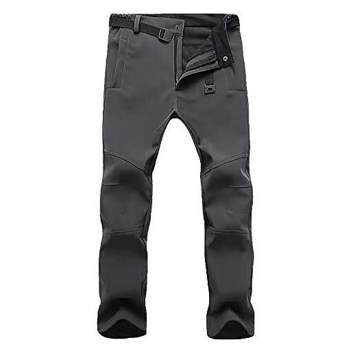 Kobilee pantaloni trekking uomo termici sportiva invernali pantaloni da caccia antistrappo softshell elasticizzati pantaloni da lavoro stretch leggeri pantaloni montagna con tasche pantaloni impermeabili