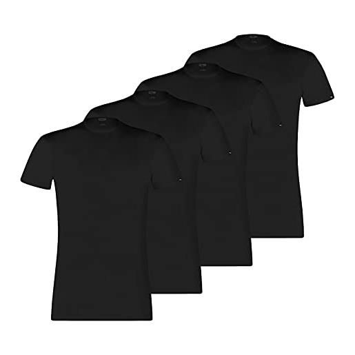 PUMA maglietta da uomo basic shirts 100000889, con scollo a c, confezione da 4, nero , l