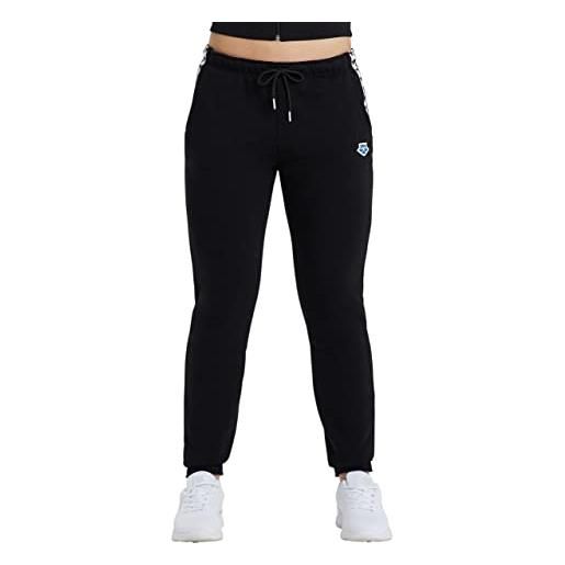 Arena pantaloni icons donna solid tuta, nero/bianco/nero, m