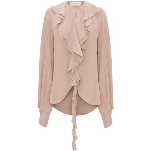 Victoria Beckham blusa con ruches - toni neutri