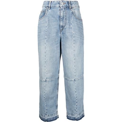 ISABEL MARANT jeans crop norela con design patchwork - blu