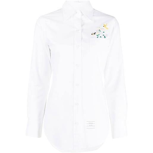 Thom Browne camicia con ricamo - bianco