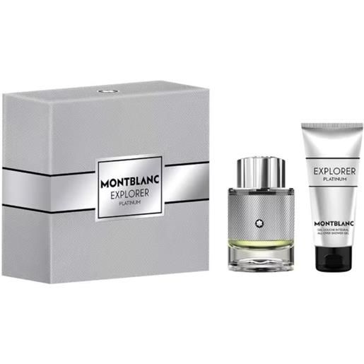 MONTBLANC explorer platinum confezione 50 ml eau de parfum + 100 ml shower gel