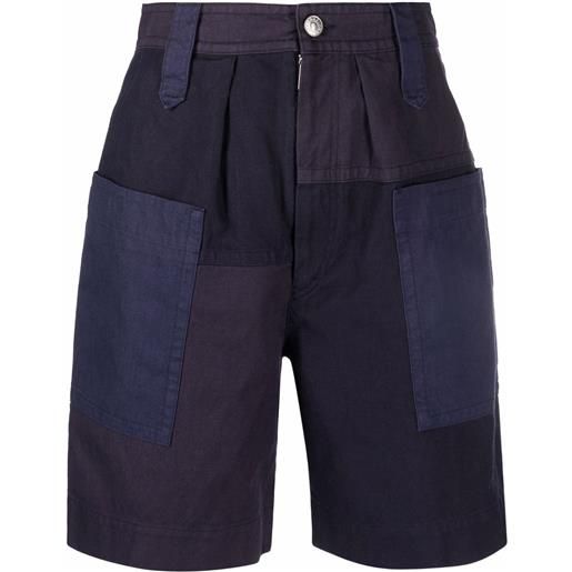 MARANT ÉTOILE shorts con design patchwork - blu