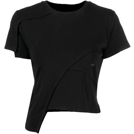 HELIOT EMIL t-shirt asimmetrica con stampa - nero