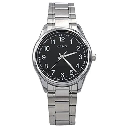 Casio mtp-v005d-1b4 men's standard stainless steel numbers black dial analog watch