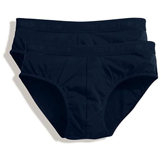Fruit of the loom classic sport brief 2 pack boxer, opaco, nero (black), xl uomo