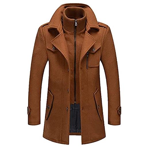 Hebezn montgomery da uomo con cappuccio giacca slim fit autunno inverno outdoor business casual traspirante capispalla caldi (color: grey, size: xl)