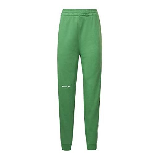 Reebok id energy french terry pantaloni da tuta, verde glen, s donna