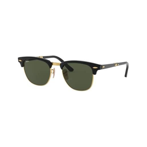 Ray-Ban clubmaster folding, occhiali da sole unisex adulto, multicoloured (black/green 901), 51 mm taglia produttore