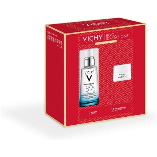 Vichy cofanetto boost idratazione minéral 89 booster siero 50ml + minéral 89 crema 15ml