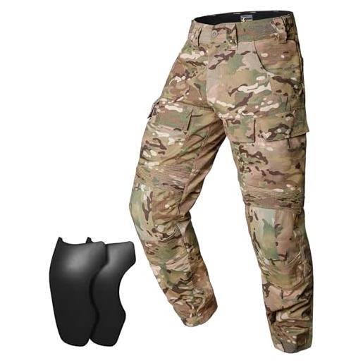 Tuta militare mimetica da uomo con pantaloni da combattimento militari da  paintball, CP, S : : Moda