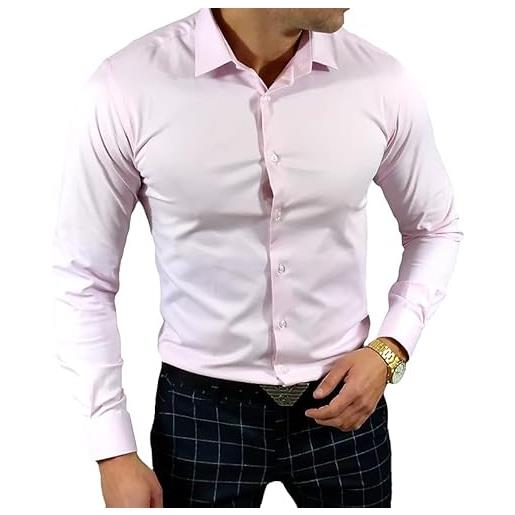Espada Men's Wear camicia classica dal taglio sottile rosa esp06 grande s-3xl, colore: rosa. , s