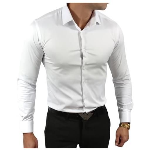 Espada Men's Wear camicia classica dal taglio sottile bianca esp06 taglia s-3xl, bianco, xl