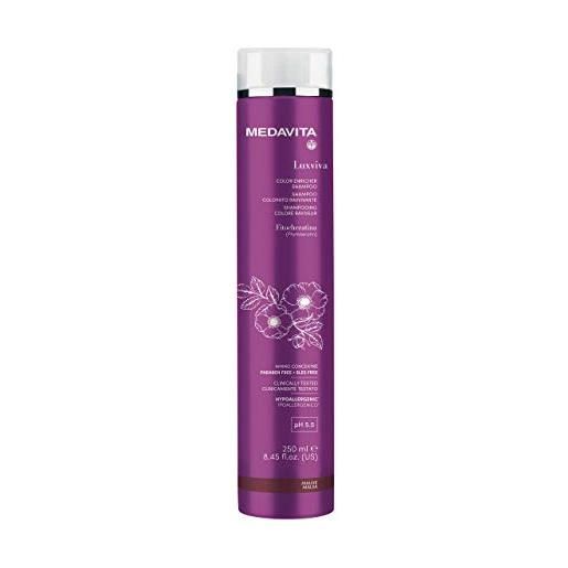 Medavita, luxviva color care, shampoo colorato ravvivante mauve, ph 5.5, 250 ml