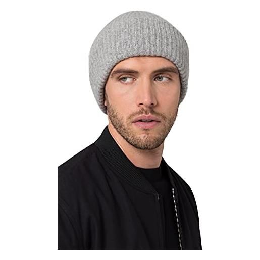 Style & Republic - berretto da uomo in 100% cashmere, elegante, circonferenza 56 cm, nocciola, 56