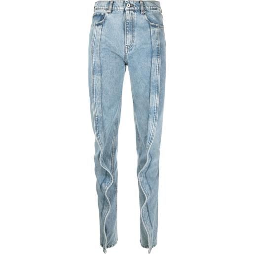 Y/Project jeans con ruches slim banana - blu