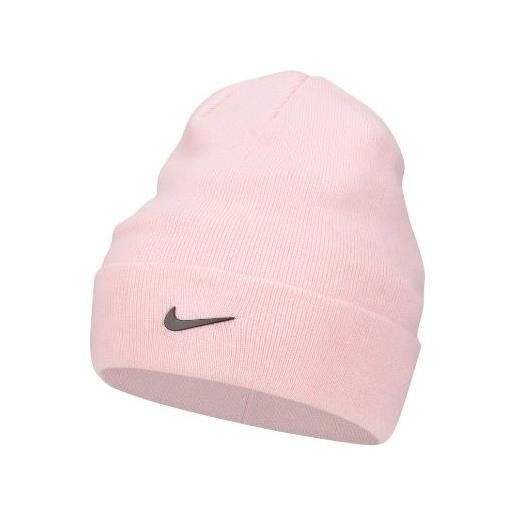 Nike junior k nk peak beanie sc swsh med soft pink/blk berretto rosa junior