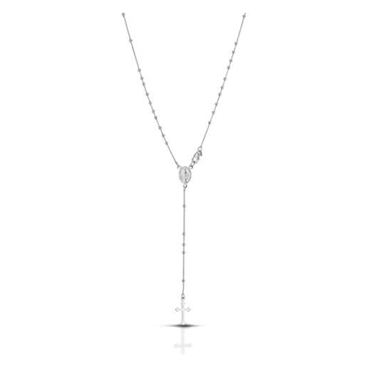 Donipreziosi collana rosario con pendente in argento 925% madonna miracolora rodiato antiallergico uomo/donna unisex