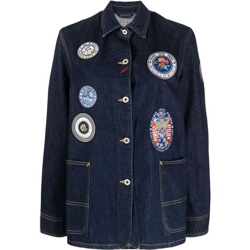 Kenzo giacca denim con dettaglio patchwork - blu