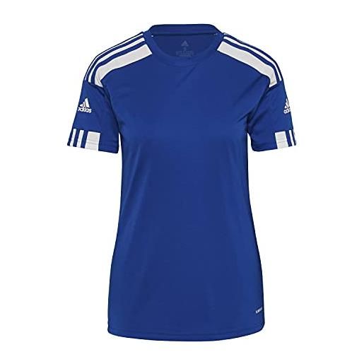 adidas squadra 21 short sleeve jersey t-shirt, team royal blue/white, l donna