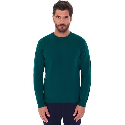 HERITAGE magla girocollo HERITAGE in lana e cashmere, colore verde