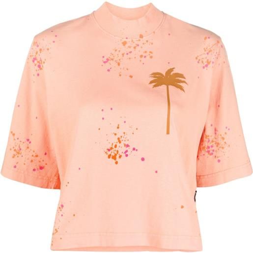 Palm Angels t-shirt con stampa crop - arancione