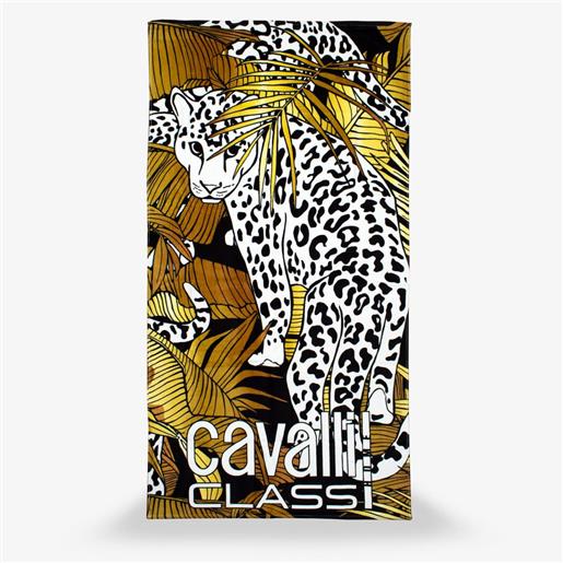 Roberto Cavalli telo mare in cotone jacquard tigey multicolor