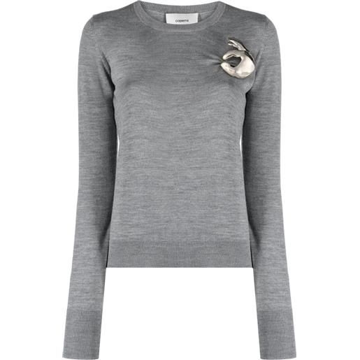 Coperni maglione con placca logo - grigio