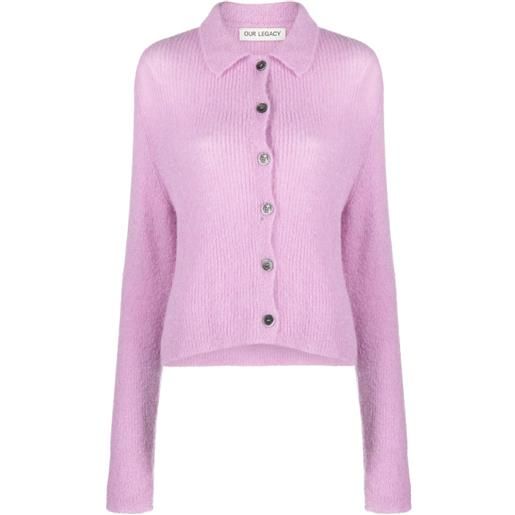 OUR LEGACY cardigan a coste mazzy - rosa