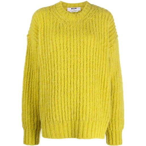 MSGM maglione girocollo chunky - giallo
