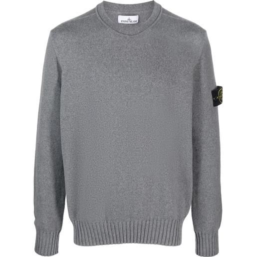Stone Island maglione girocollo con applicazione compass - grigio