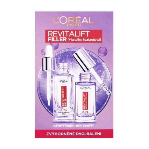 L'Oréal Paris revitalift filler ha cofanetti siero per la pelle revitalift filler ha 1,5% 30 ml + siero per gli occhi revitalift filler ha 2,5% 20 ml per donna