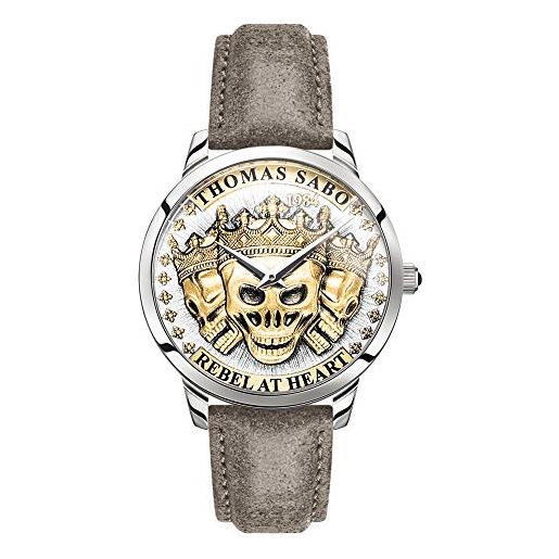 Thomas sabo orologio analogueico quarzo uomo con cinturino in pelle wa0356-273-207-42 mm