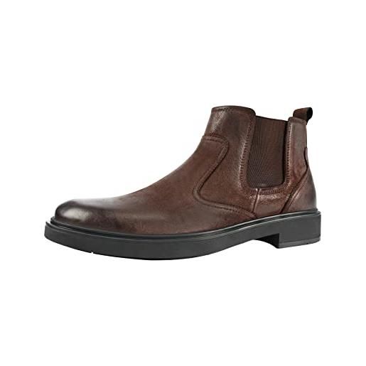 Cliduli chelsea stivali per uomo vera pelle oxford stivaletti casual & dress uomo dress boots, marrone, 46 eu