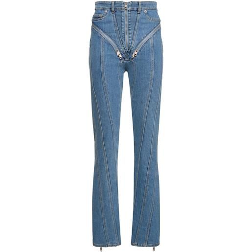 MUGLER jeans skinny vita alta in denim stretch / zip
