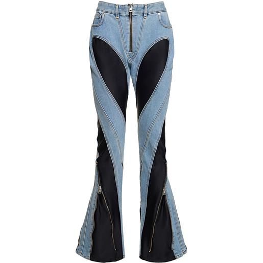 MUGLER jeans skinny in denim e jersey / zip