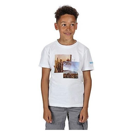 Regatta bosley iii' t-shirt in cotone con stampa, t-shirts/polos/vests unisex bambini, electric lime, 12-18