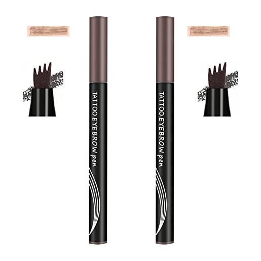 ZZCV roterale eyebrow pen - roterale waterproof eyebrow pencil, roterale eyebrow filler, anjoize 4-tip microblade brow pen, roterale brow pencil, con 4 micro-fork tip sbavature (2pcs taupe)