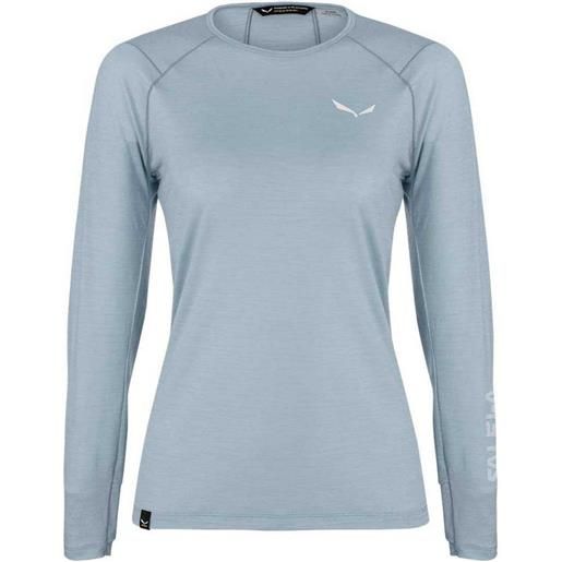 Salewa pedroc alpine wool long sleeve t-shirt blu l donna