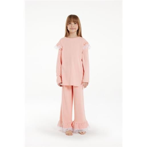 Tezenis pigiama lungo viscosa morbidissima bambina rosa chiaro