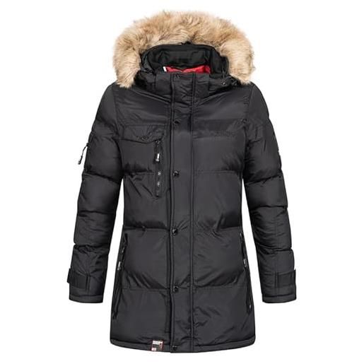 Geographical Norway bonapart lady - giacca donna imbottita calda autunno-invernale - cappotto caldo - giacche antivento a maniche lunghe - abito ideale (nero m)