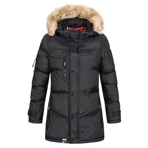 Geographical Norway bonapart lady - giacca donna imbottita calda autunno-invernale - cappotto caldo - giacche antivento a maniche lunghe - abito ideale (nero xxl)